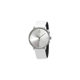 Calvin Klein Accent Silver Dial White Leather Strap Watch for Women - K2Y2X1K6 Authentic Buy Shop Now