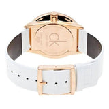 Calvin Klein Accent White Dial White Leather Strap Watch for Women - K2Y2Y6K6 Authentic Buy Shop Now