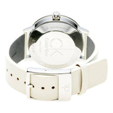 Calvin Klein Post Minimal Silver Dial White Leather Strap Watch for Men - K7621126 Authentic Buy Shop Now