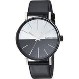 Calvin Klein Boost White Black Dial Black Leather Strap Watch for Men - K7Y21CCX Authentic Buy Shop Now