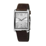 Calvin Klein Window Silver Dial Brown Leather Strap Watch for Women - K2M23126 Authentic Buy Shop Now