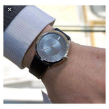 Calvin Klein Minimal Black Dial Black Leather Strap Watch for Men - K3M211C4 Authentic Buy Shop Now