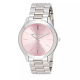 Michael Kors Slim Runway Quartz Pink Dial Silver Steel Strap Watch For Women - MK3380 Authentic Buy Shop Now