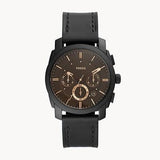 Fossil Machine Chronograph Black Dial Black Leather Strap Watch for Men - FS5586 Authentic Buy Shop Now