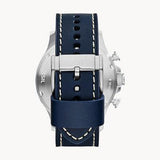 Fossil Nate Chronograph White Dial Blue Leather Strap Watch for Men - JR1480 Authentic Buy Shop Now