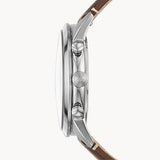 Fossil Townsman Chronograph White Dial Brown Leather Strap Watch for Men - FS5350 Authentic Buy Shop Now