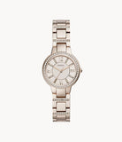 Fossil Virginia Pink Dial Pink Steel Strap Watch for Women - ES4482 Authentic Buy Shop Now