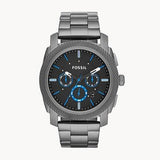 Fossil Machine Chronograph Brown Dial Grey Steel Strap Watch for Men - FS4931 Authentic Buy Shop Now