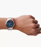 Emporio Armani Renato Chronograph Blue Dial Two Tone Steel Strap Watch For Men - AR80025 Authentic Buy Shop Now