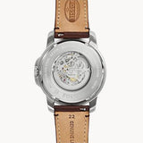 Fossil Grant Automatic Beige Skeleton Dial Brown Leather Strap Watch for Men - ME3099 Authentic Buy Shop Now