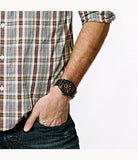 Fossil Machine Flight Chronograph Brown Dial Brown Leather Strap Watch for Men - FS4656 Authentic Buy Shop Now