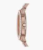Fossil Jesse Crystal Rose Gold Dial Rose Gold Steel Strap Watch for Women - ES3020 Authentic Buy Shop Now
