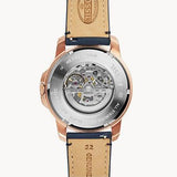 Fossil Grant Automatic Skeleton Blue Dial Blue Leather Strap Watch for Men - ME3102 Authentic Buy Shop Now