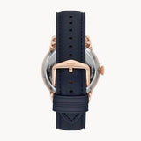 Fossil Townsman Automatic White Dial Navy Blue Leather Strap Watch for Men - ME3171 Authentic Buy Shop Now