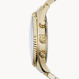 Michael Kors Lexington Chronograph Black Dial Gold Steel Strap Watch for Men - MK8286 Authentic Buy Shop Now