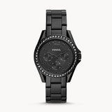 Fossil Riley Multifunction Black Dial Black Steel Strap Watch for Women - ES4519 Authentic Buy Shop Now