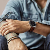 Fossil Minimalist Blue Dial Brown Leather Strap Watch for Men - FS5304 Authentic Buy Shop Now
