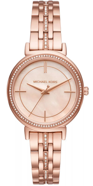 Michael Kors Cinthia Mother of Pearl Rose Gold Dial Rose Gold Steel Strap Watch for Women - MK3643 Authentic Buy Shop Now