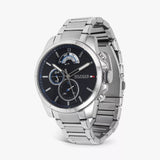 Tommy Hilfiger Decker Quartz Blue Dial Silver Steel Strap Watch for Men - 1791348 Authentic Buy Shop Now