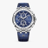 Maurice Lacroix Aikon Chronograph Blue Dial Blue Leather Strap Watch for Men - AI1018-SS001-430-1 Authentic Buy Shop Now