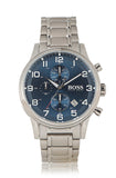 Hugo Boss Aeroliner Blue Dial Silver Steel Strap Watch for Men - 1513183 Authentic Buy Shop Now