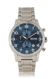 Hugo Boss Aeroliner Blue Dial Silver Steel Strap Watch for Men - 1513183 Authentic Buy Shop Now