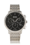 Hugo Boss Associate Black Dial Silver Steel Strap Watch for Men - 1513267 Authentic Buy Shop Now