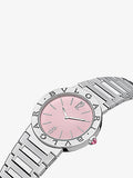 Bvlgari Bvlgari Bvlgari Quartz Pink Dial Silver Steel Strap Watch for Women - BVLGARI103711 Authentic Buy Shop Now