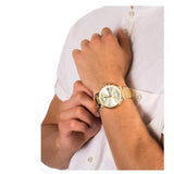 Tommy Hilfiger Daniel White Dial Gold Steel Strap Watch for Men - 1710415 Authentic Buy Shop Now
