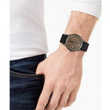 Emporio Armani Luigi Analog Brown Dial Black Leather Strap Watch For Men - AR11156 Authentic Buy Shop Now