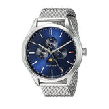 Tommy Hilfiger Oliver Quartz Blue Dial Silver Mesh Bracelet Watch for Men - 1791302 Authentic Buy Shop Now