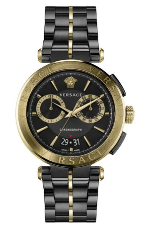 Versace Aion Chronograph Black Dial Black Steel Strap Watch for Men - VE1D01620 Authentic Buy Shop Now