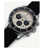 Breitling Superocean Heritage B01 Chronograph 44 Silver Dial Black Mesh Bracelet Watch for Men - AB0162121G1S1 Authentic Buy Shop Now