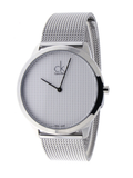 Calvin Klein Minimal White Dial Silver Mesh Bracelet Watch for Men - K3M2112Y Authentic Buy Shop Now