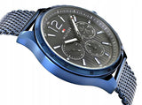 Tommy Hilfiger Gavin Chronograph Blue Dial Blue Mesh Bracelet Watch for Men - 1791471 Authentic Buy Shop Now