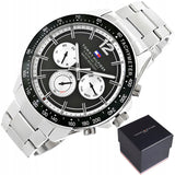Tommy Hilfiger Luke Quartz Black Dial Silver Steel Strap Watch for Men - 1791120 Authentic Buy Shop Now