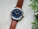 Versace Casual Chronograph Blue Dial Brown Leather Strap Watch for Men - VERG002-18 Authentic Buy Shop Now