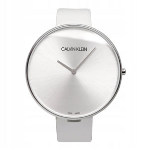 Calvin Klein Full Moon White Dial White Leather Strap Watch for Women - K8Y231L6 Authentic Buy Shop Now