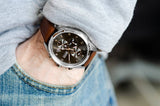 Hugo Boss Skymaster Grey Dial Brown Leather Strap Watch for Men - 1513787 Authentic Buy Shop Now