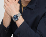 Emporio Armani Luigi Chronograph Blue Dial Silver Steel Strap Watch For Men - AR11132 Authentic Buy Shop Now