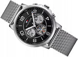 Tommy Hilfiger Chronograph Black Dial Silver Mesh Bracelet Watch for Men - 1791292 Authentic Buy Shop Now