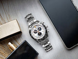 Versace V-Ray Chronograph Quartz Silver Dial Silver Steel Strap Watch For Men - VE2I00321 Authentic Buy Shop Now