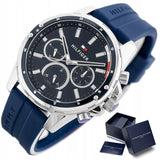 Tommy Hilfiger Mason Blue Dial Blue Rubber Strap Watch for Men - 1791791 Authentic Buy Shop Now
