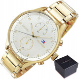 Tommy Hilfiger Chase Quartz White Dial Gold Steel Strap Watch for Men - 1791576 Authentic Buy Shop Now