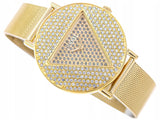 Guess Iconic Diamonds Gold Dial Gold Mesh Bracelet Watch For Women - GW0477L2 Authentic Buy Shop Now