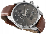 Hugo Boss Skymaster Grey Dial Brown Leather Strap Watch for Men - 1513787 Authentic Buy Shop Now