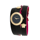 Versace V-Flare Quartz Black Dial Black Leather Strap Watch for Women - VEBN00218 Authentic Buy Shop Now