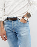 Hugo Boss Classic White Dial Brown Leather Strap Watch for Men - 1513486 Authentic Buy Shop Now