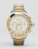 Hugo Boss Ikon Chronograph Silver Dial Two Tone Steel Strap Watch for Men - 1512960 Authentic Buy Shop Now