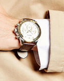 Hugo Boss Ikon White Dial Brown Leather Strap Watch for Men - 1513174 Authentic Buy Shop Now